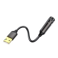 USB To 3.5mm Headset Adapter,External Sound Card For Computers Headsets