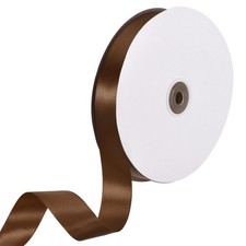 Satin Ribbon 1 Inch x 100 Yards Brown Single Face Polyester Satin Ribbon