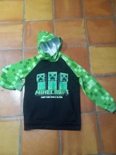 Minecraft Hoodie Black Creeper 1/4 Boys Size 14/16