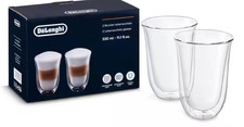DeLonghi DLSC311 Cappuccino Coffee Glasses Set 5513284161, Double Walled, 330ml