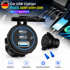 Zigarettenanz�nder Kfz Steckdose Ladeger�t Auto-USB-Ladeger�t Schnellladung QC