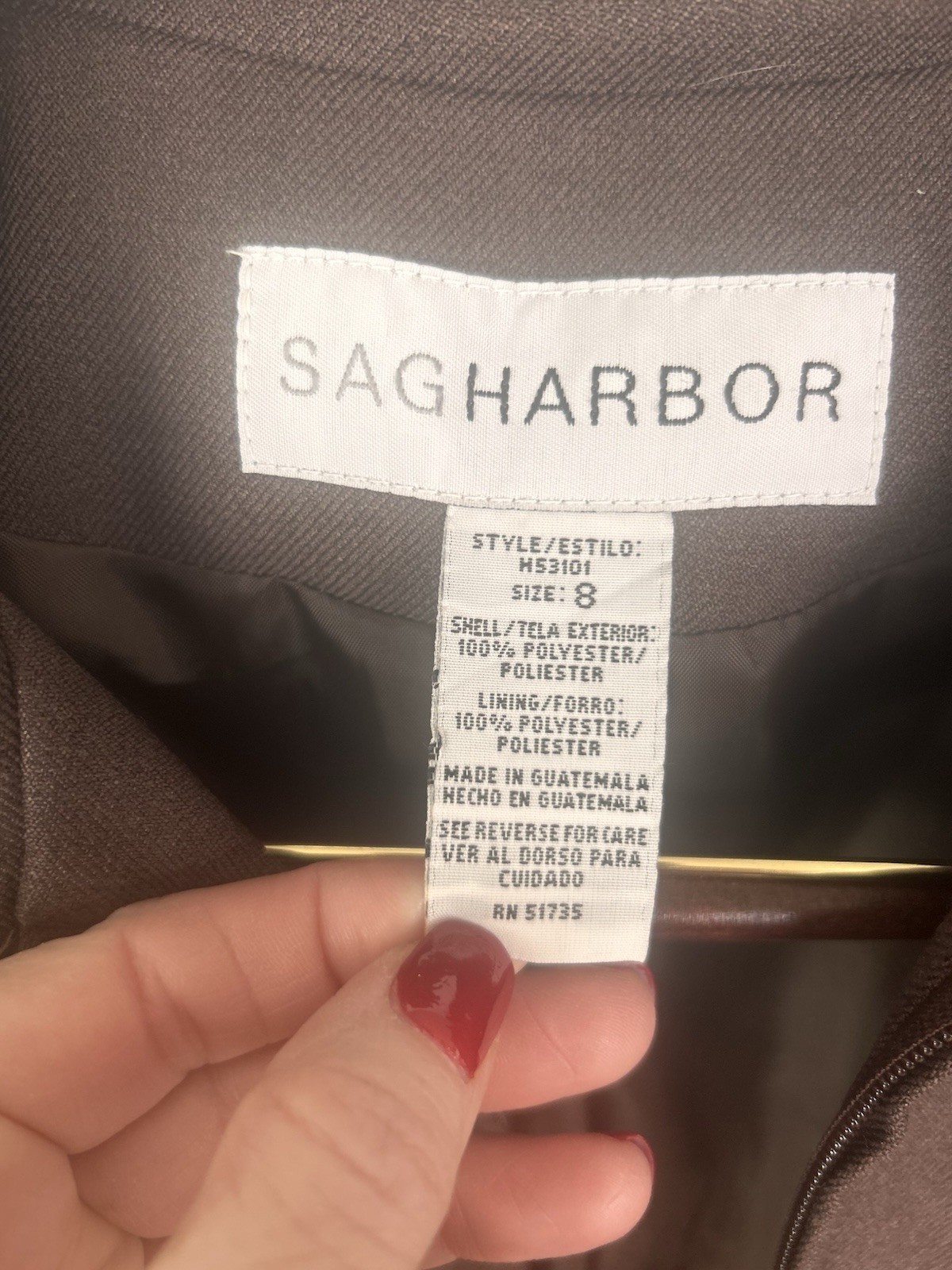 Sag Harbor classic Brown Basic Jacket Zip Front C… - image 3