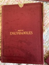 1920s Large 2 Linen Back Maps Of England & Wales With Original Box