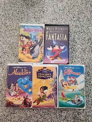 Vintage Disney Calmshell VHS Movie Collection - 5 Movies Classic 90's Era