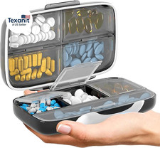 Travel Pill Organizer - Airtight Medicine Case for Traveling Portable Pharmacy B
