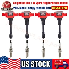 4X Ignition Coil and 4X Iridium Spark Plug set For Nissan Altima Sentra L4 UF549