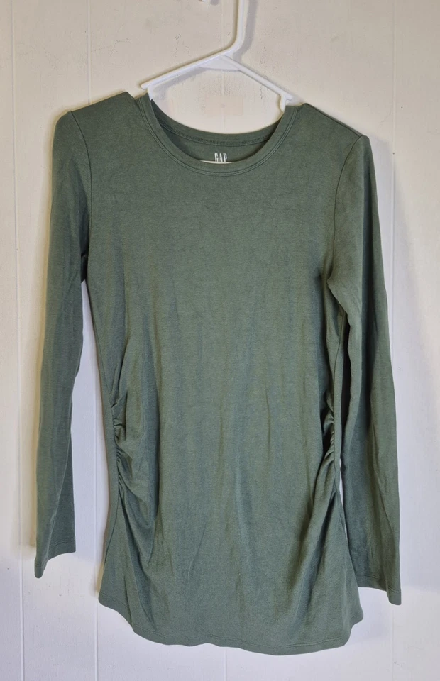 2 GAP Maternity Long Sleeve Modern Tee Women's Size M Green Pink - Image 4 of 4