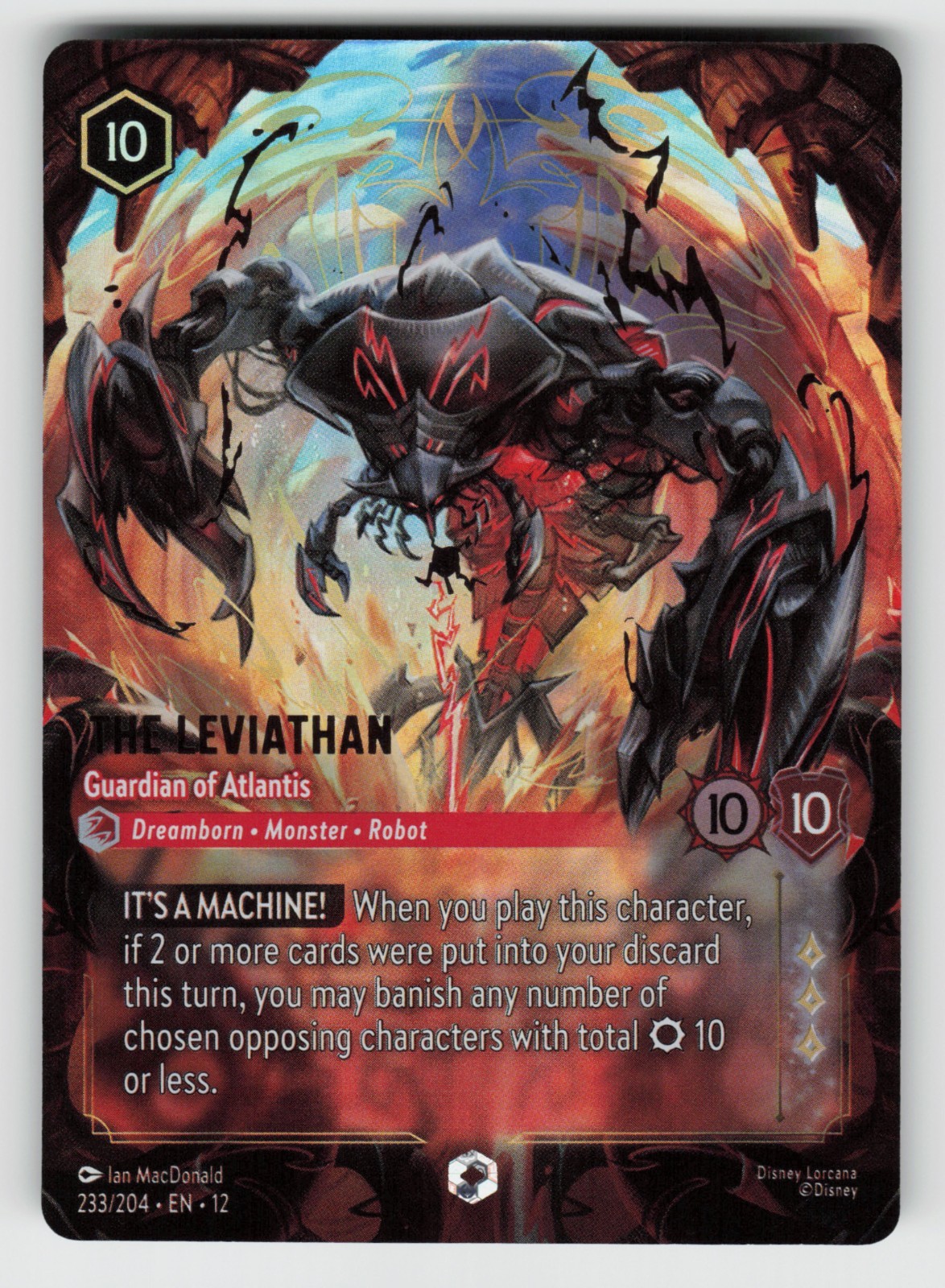 The Leviathan - Guardian of Atlantis Enchanted 233/204 Wilds Unknown Lorcana NM