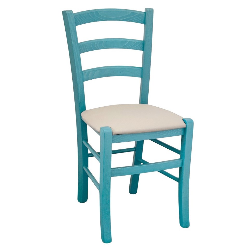 Chaises Salle à Manger Venezia Faggio Turquoise Similicuir Beige - 1pc