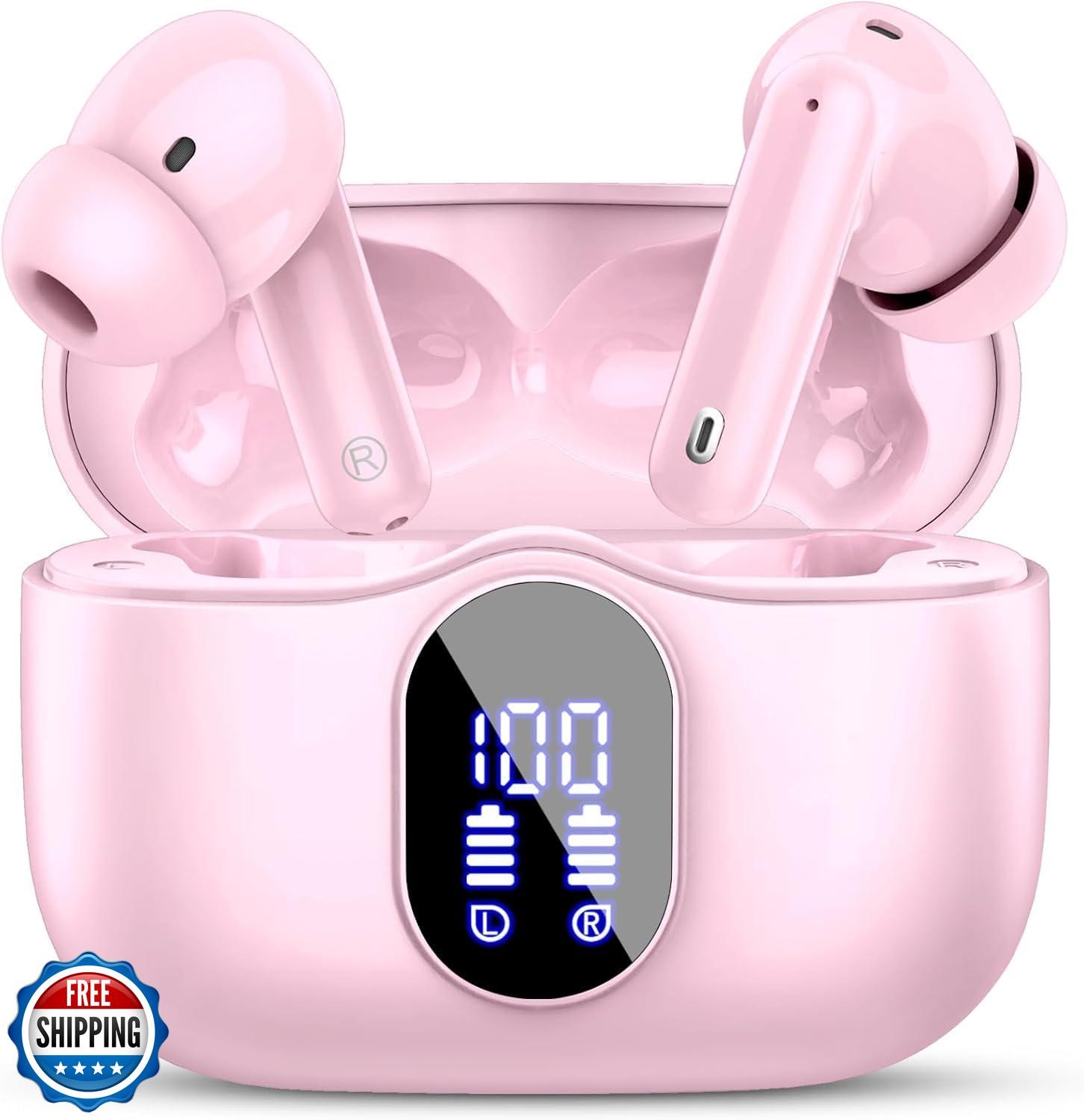 Wireless Bluetooth 5.4 Earbuds with Deep Bass and Noise Cancellation-image