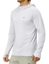 Mens UPF 50 Long Sleeve Sun Protection Hoodie Swim Shirts Rash Guard for Men...