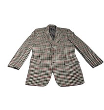 Vintage Houndstooth Plaid 100 Cashmere Chester Barrie Sportcoat Suit Jacket 44L