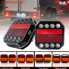 2x Wireless Trailer Lights Magnetic LED Tow Light Turn Signal Brake Reverse Stop