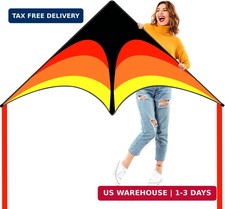 Delta Kite for Kids Adults - Easy to Fly Large Single Line Beach Kite with 300