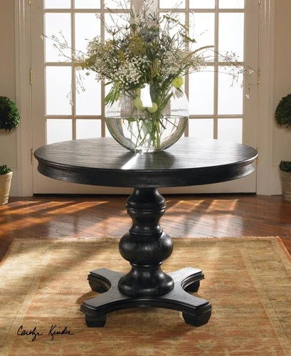 Uttermost 24310 Brynmore 42" Round Satin Black Pedestal - MultiColor - Picture 4 of 4