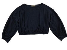 We the Free People Cropped Sweater Stretch Cotton Blend Thermal Knit Size Small