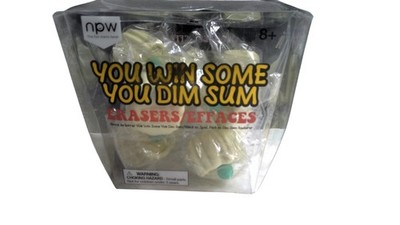 NPW You Win Some You Dim Sum Novelty Erasers White Dumpling Set New Desk School