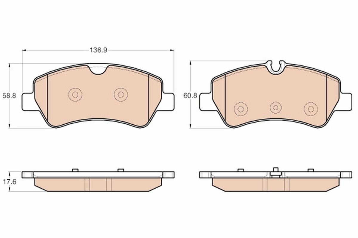 Rear TRW-OE GDB1968 Brake Pad Set, disc brake for FORD