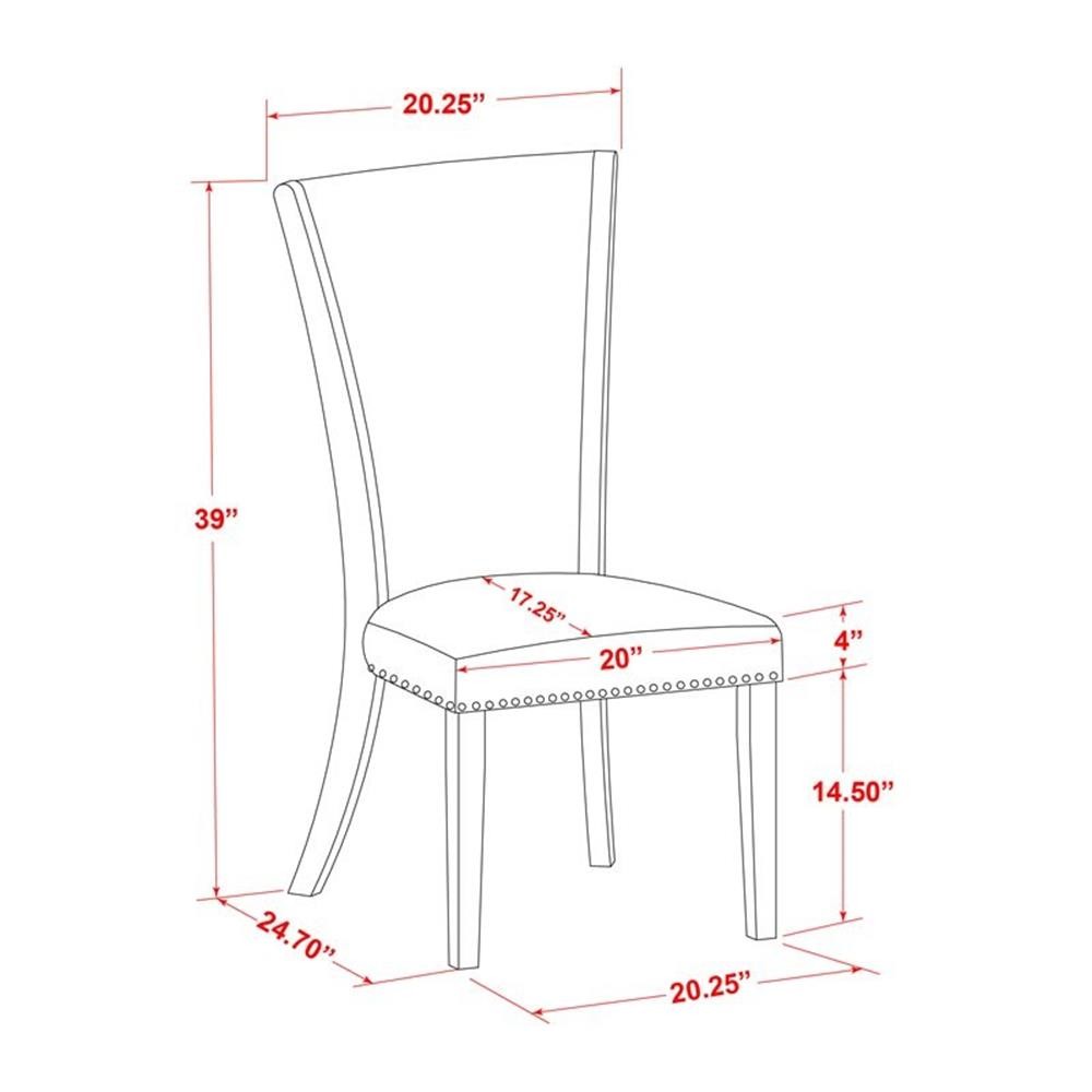 East West Furniture V-Style 5-piece Wood Dining Table and Chairs in Brown
