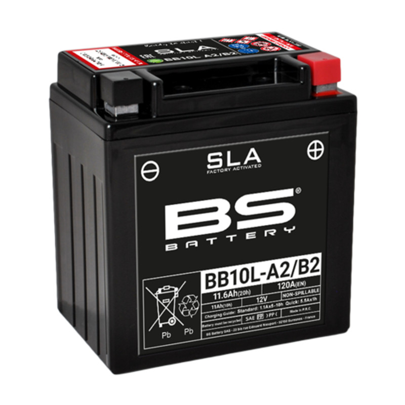 Batterie BS BATTERY SLA BB10L-A2 BB10L-B2 batterie moto 12V 11Ah sans entretien