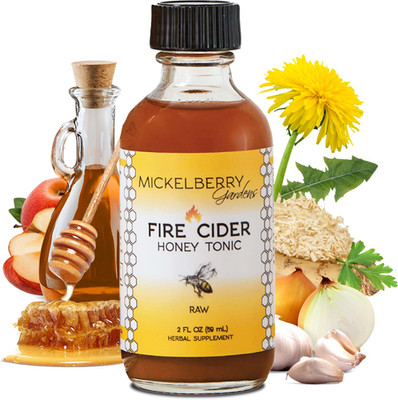 Fire Cider Apple Cider Vinegar Honey Tonic with Organic Turmeric Root, Ginger Ro