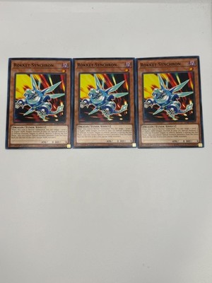 YUGIOH: 3x Rokket Synchron Common SDRR NM