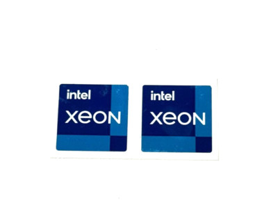 2 x Intel XEON  Sticker Label Decal 18mm x 18mm