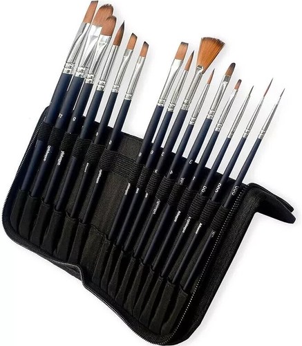 MozArt Watercolour Brushes 15 Pack with Premium Organizing Case - Artist Painter - Picture 7 of 7