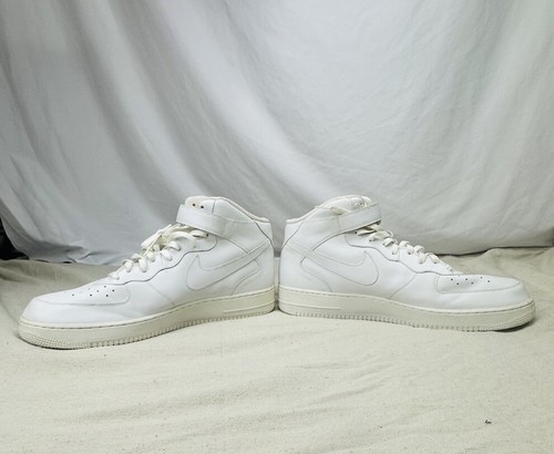 Nike Air Force 1 Mid '05 Mens Size 18 White Athletic Lifestyle Shoes Sneakers - Picture 6 of 10
