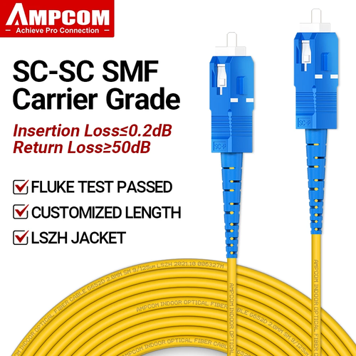AMPCOM SC auf SC UPC LWL Patchkabel Single Mode Simplex SMF 9/125Μm - Bild 12 von 21