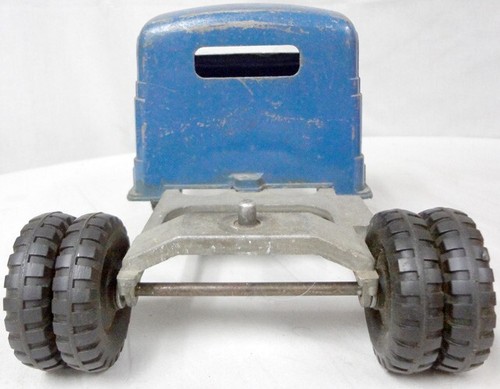 Vintage Structo Toys Pressed Steel Auto Transportation Truck Cab & 2 Trailers! - Picture 8 of 24