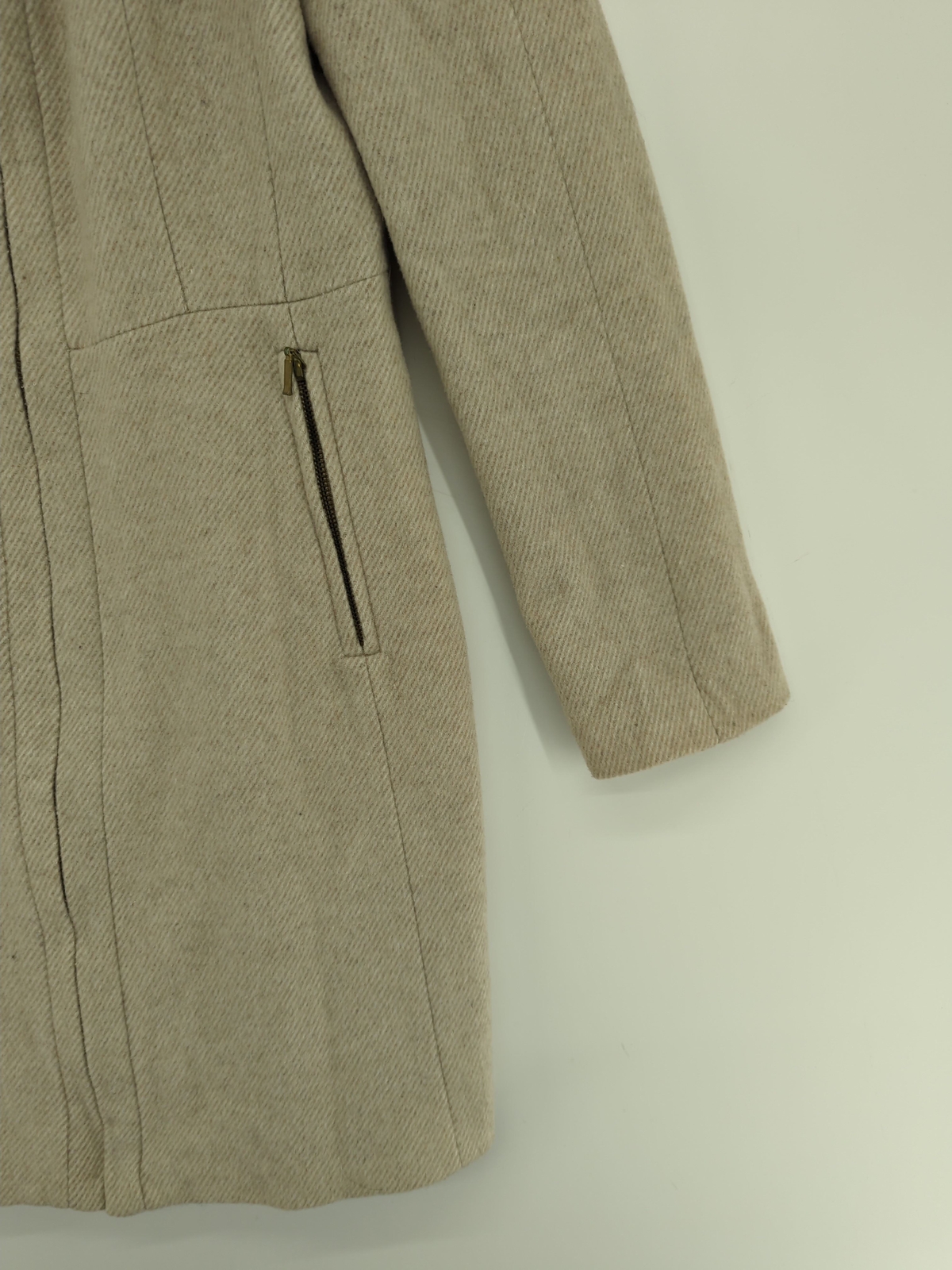 ALTRA Cappotto donna Zara M panna a righe 100% altro soprabito