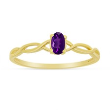 14k Yellow Gold Oval Amethyst Ring