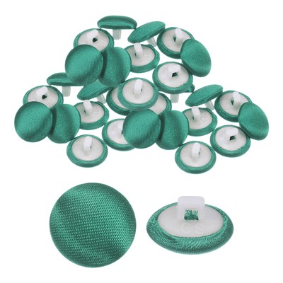 30 Stück Satin Knöpfe 0,5'' (12,5 mm) rund Smoking Knöpfe mit Schaft grün