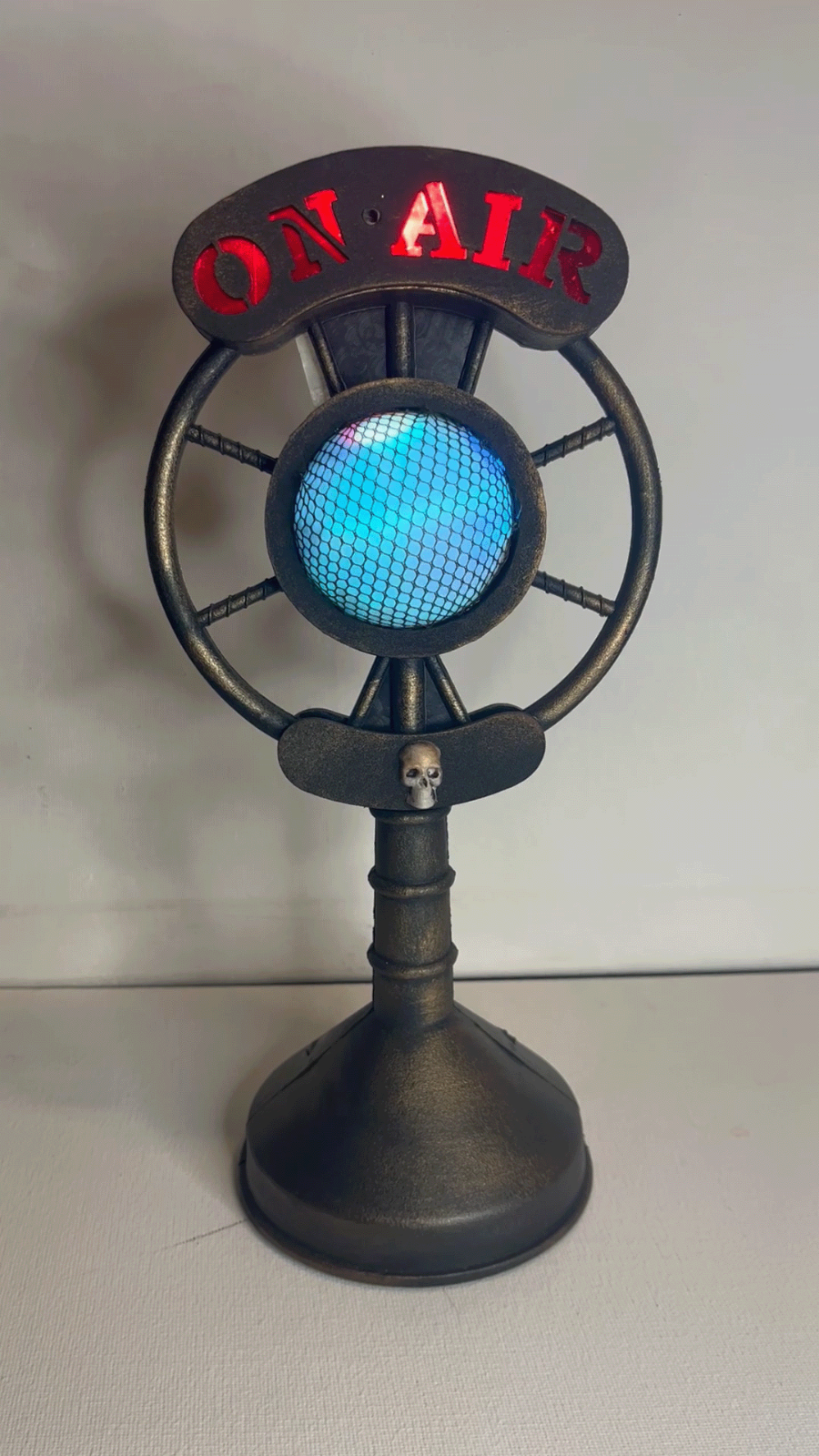 Haunted On Air Radio Halloween Decoration- Spooky broadcasting Microphone-Prop