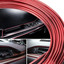 Red Car Interior Door Gap Edge Line Molding Trim Strip Decor Auto Accessories