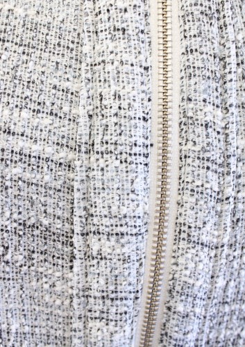 Banana Republic Boucle Tweed Knit Fringe Zip Front Blazer Jacket Size 2 Multi - Picture 7 of 9