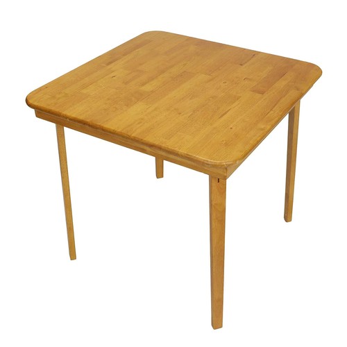 MECO Stakmore Classic Straight Edge Solid Wood Folding Card Table, Oak Frame - Picture 2 of 4