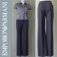 EMPORIO ARMANI Made in ITALY 100 Wool Pinstripe High rise Trousers Size 40