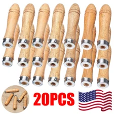 20Pcs Wooden File Handle Replacement Strong Metal Collar For File Craft Tool US