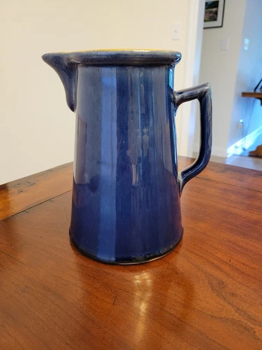 Vintage DENBY 2 Pint Stoneware Coffee Pot Cottage Blue From England Pottery