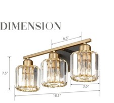 Bathroom Lights Over Mirror, Vanity Light Fixtures - Black Crystal Vanity