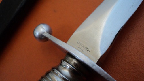 luxury antique virginia italy flaming flame dagger stainless steel stag handle - Picture 6 of 12