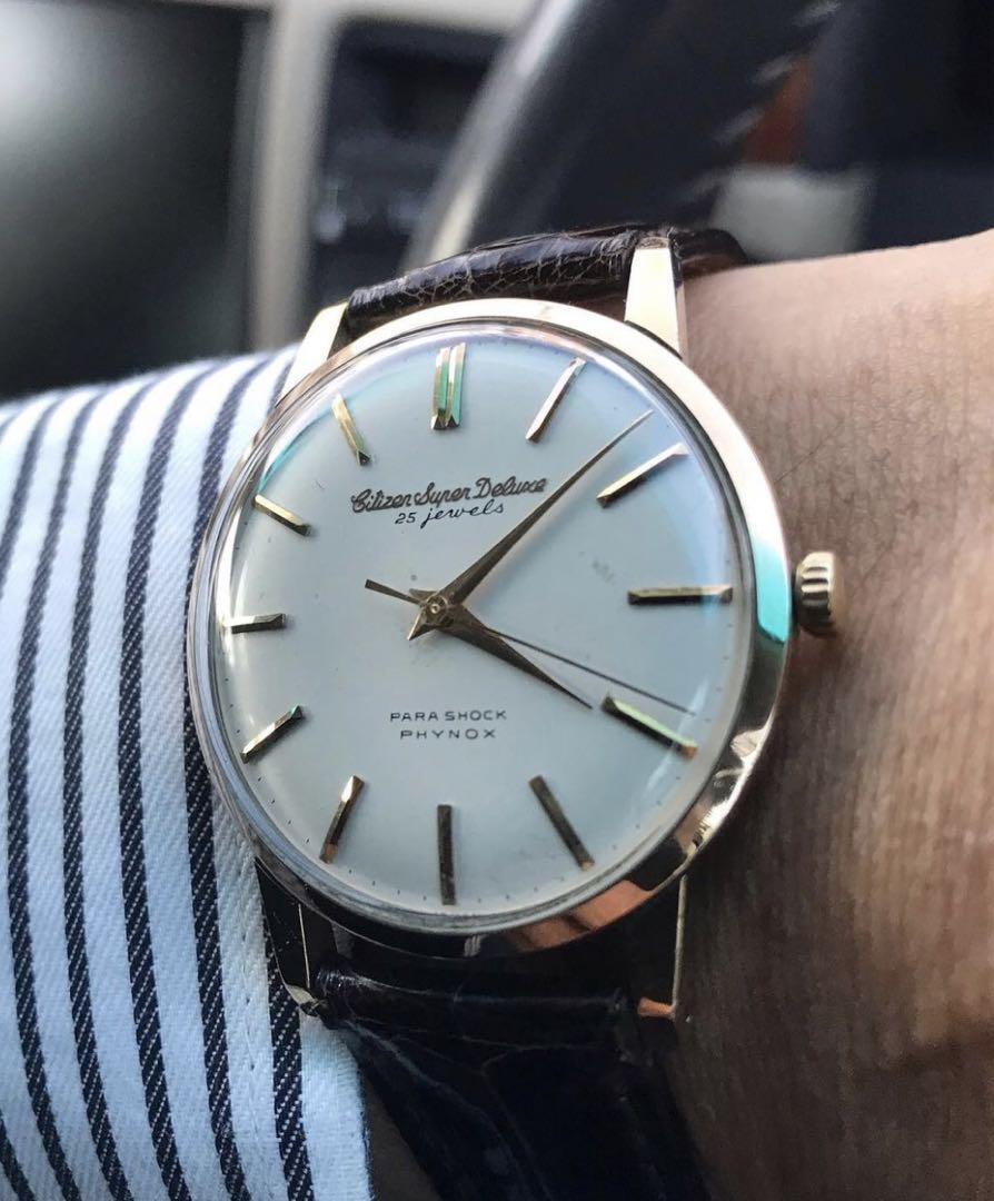 CITIZEN super deluxe 14K 80microns 動作品 BROOCH時計修理工房