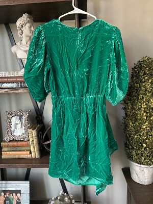 Rhode Women's Pia Velvet Minidress - Emerald - Size 2 - Fall Sale