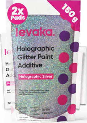 Holografisches Silber Glitzer Farbadditiv 2 x Polierpads leuchtende Oberfläche