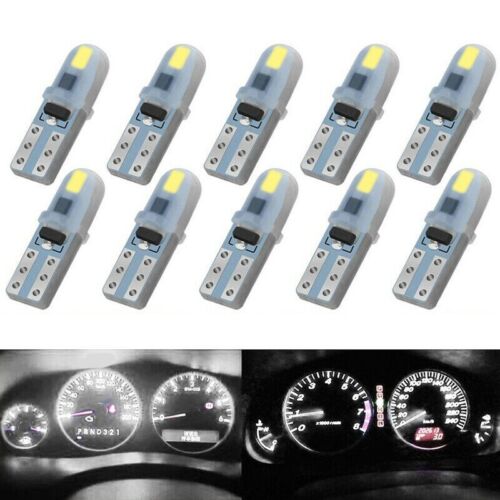 10x White T5 3014 LED Wedge Dashboard Instrument Panel Light Lamps