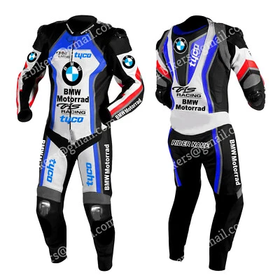 BMW Hommes Courses Combinaison de Moto en Cuir Moto en Cuir Veste Pantalon 50,56 - Photo 1/2