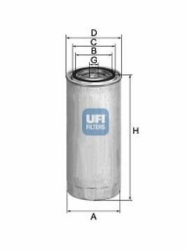 UFI Filters, Filtro Gasolio 24.348.00, Filtro Carburante per Ricambio, Adatto a Mezzi Agricoli, Applicabile su Diversi Modelli come Ford Trucks e New Holland