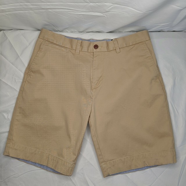 Tommy Hilfiger Men's Flat Front Chino Khaki Tan Casual Golf Shorts Size 33 Waist | eBay